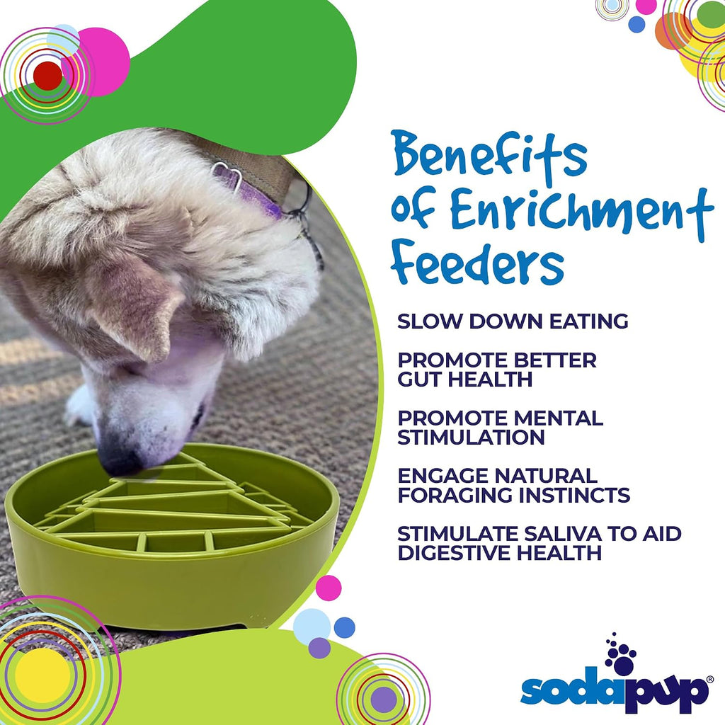 SodaPup Pine Tree Enrichment Bowl – Durable Slow Feeder Bowl Made in USA from Non-Toxic, Pet-Safe, Food Safe Material for Mental Stimulation, Slowing Down Eating, Healthy Digestion, & More