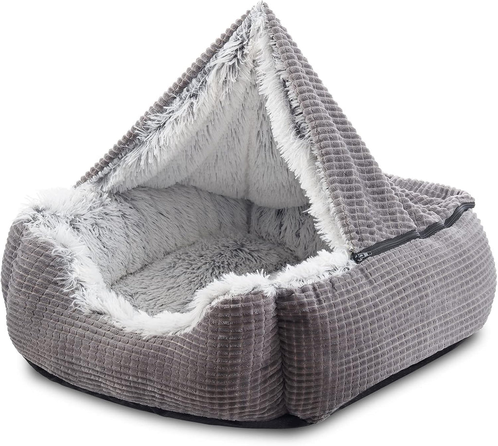 MIXJOY Medium Dog Beds for Medium Large Dogs with Cover Cave, 30in