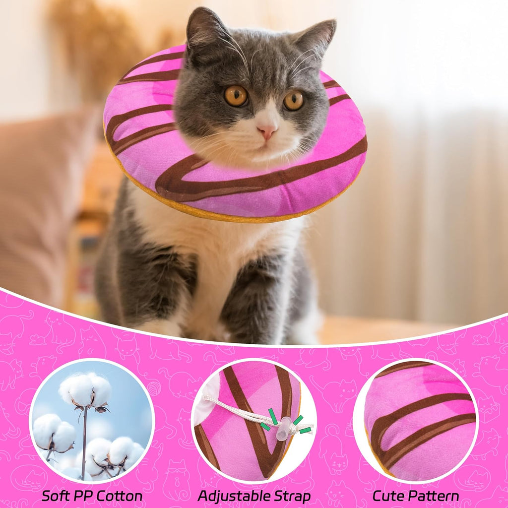 Seyezo Cat Cone Collar Soft, Adjustable Cat Recovery Cone, Pink, Medium