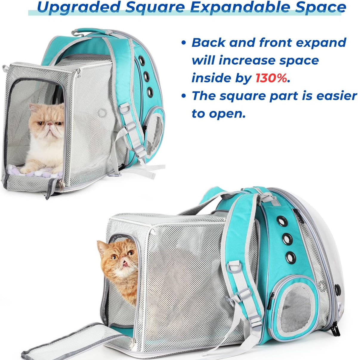 Lollimeow Expandable Bubble Cat Carrier Backpack, Supports up to 16 lbs