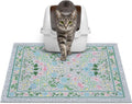 Glittme Cat Litter Mat, 24"x15" Non-Slip Washable Trapping Mat for Cats | Litter Trapping Mat With Thick PVC Coil To Catch Scatter, Soft On Paws And Waterproof Bottom To Protect Floors