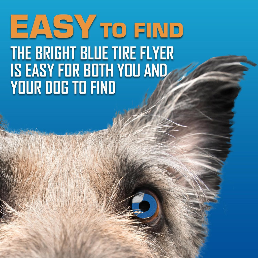 Nerf Dog Tire Flyer Outdoor Dog Toy, 10 Inch Flying Disc Dog Fetch Toy, Rubber Dog Toy for Medium Dogs and Large Dogs, Blue (Pack of 2)