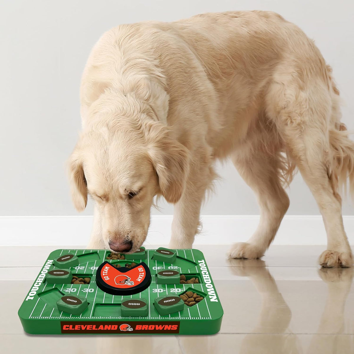 Pets First NFL Cleveland Browns Large Puzzle Toy for Dogs, Slow Feeder Board for Pets, New Bigger Size, Interactive Doggie Treat Toy