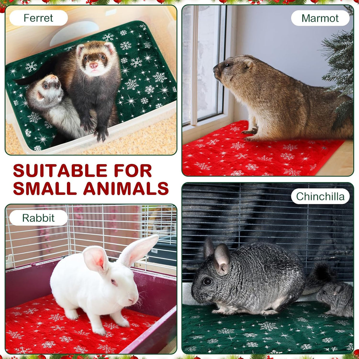 4 Pack Self Heating Cat Pad Self Warming Dog Mat, Snowflake, 16 x 20 Inch