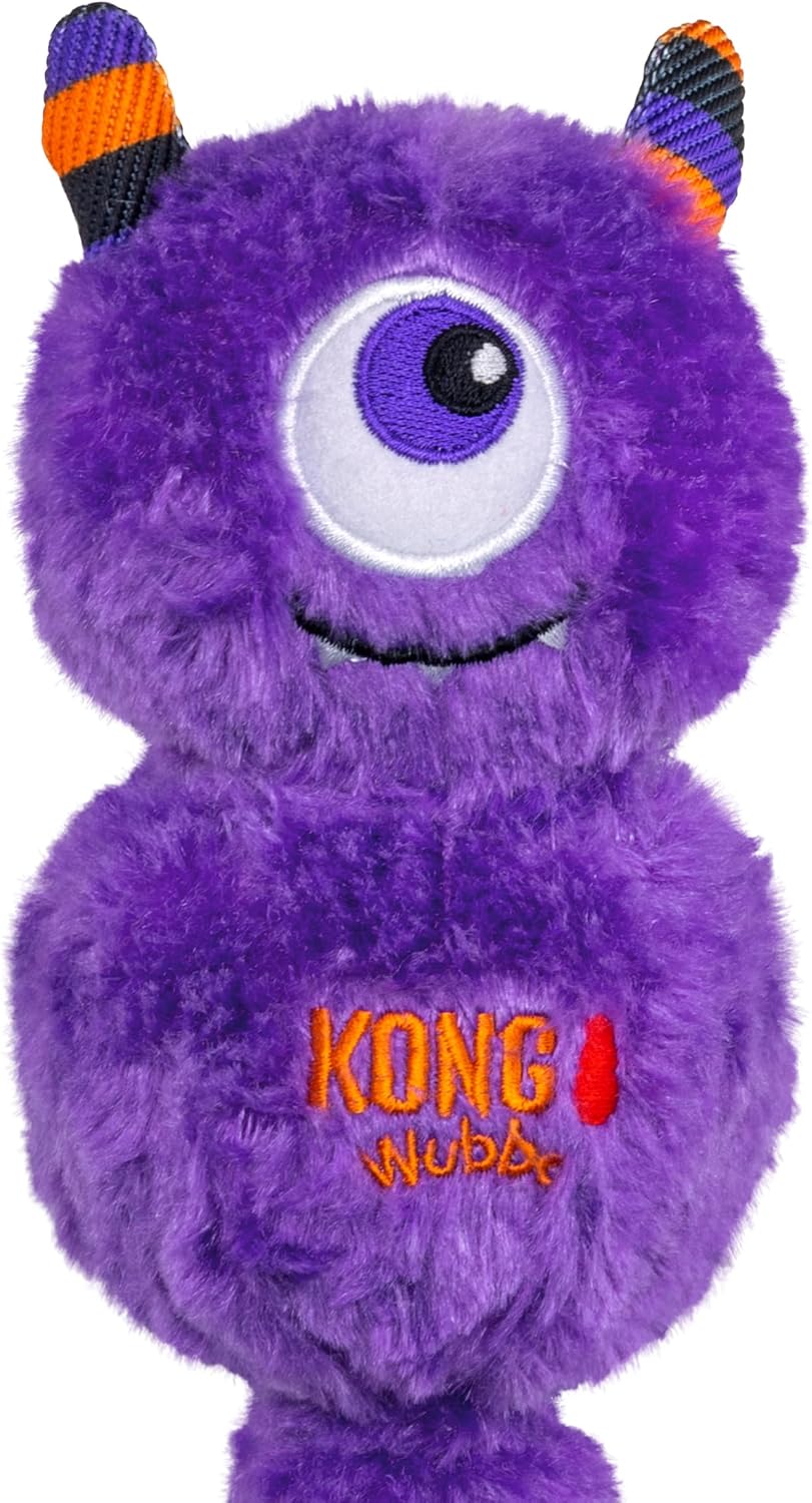 KONG Halloween Wubba Monster/Pumpkin Large 2 Pack – Durable Interactive Tug & Toss Dog Toy