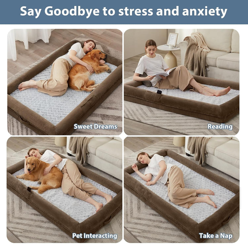 WNPETHOME Human Dog Bed Orthopedic for Adult & Dogs Comfy Sleeping