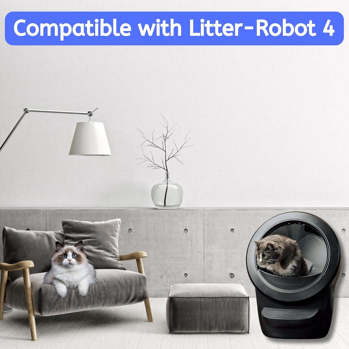Nispira Activated Charcoal Replacement Filters for Litter Box Robot 4 Self Cleaning I Pet Safe, Non-Toxic, Free of VOCs, Odor Filter, 12 Pack