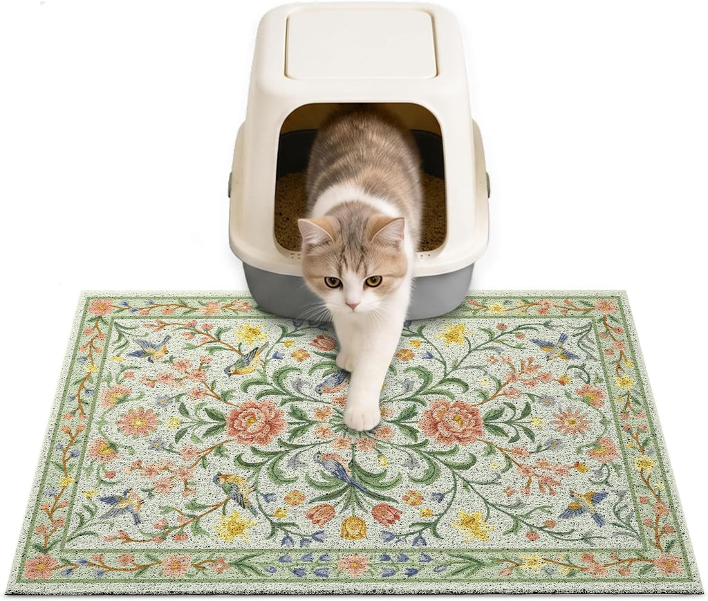 Unicorn Catcher 24"x15" Cat Litter Mat Non-Slip Washable Litter Box Mat
