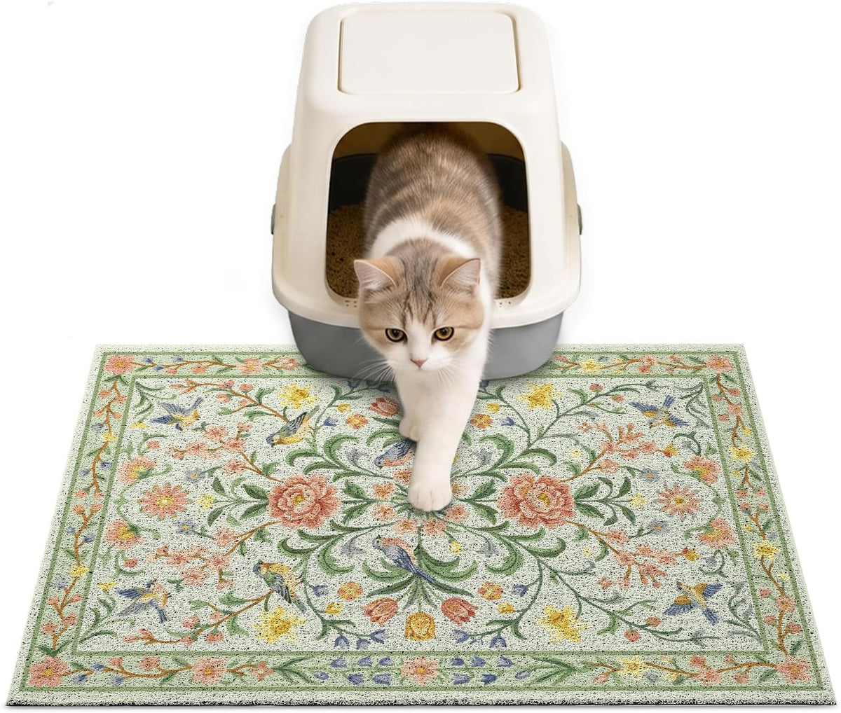 Unicorn Catcher 24"x15" Cat Litter Mat Non-Slip Washable Litter Box Mat