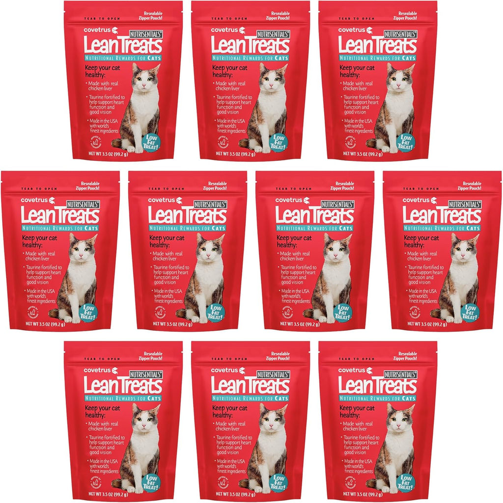 Covetrus Nutrisential Lean Treats for Cats - Soft Cat Treat for Small, Medium, Large Cats - Nutritional Low Fat Bite Size - Chicken Flavor - 10 Pack - 3.5oz