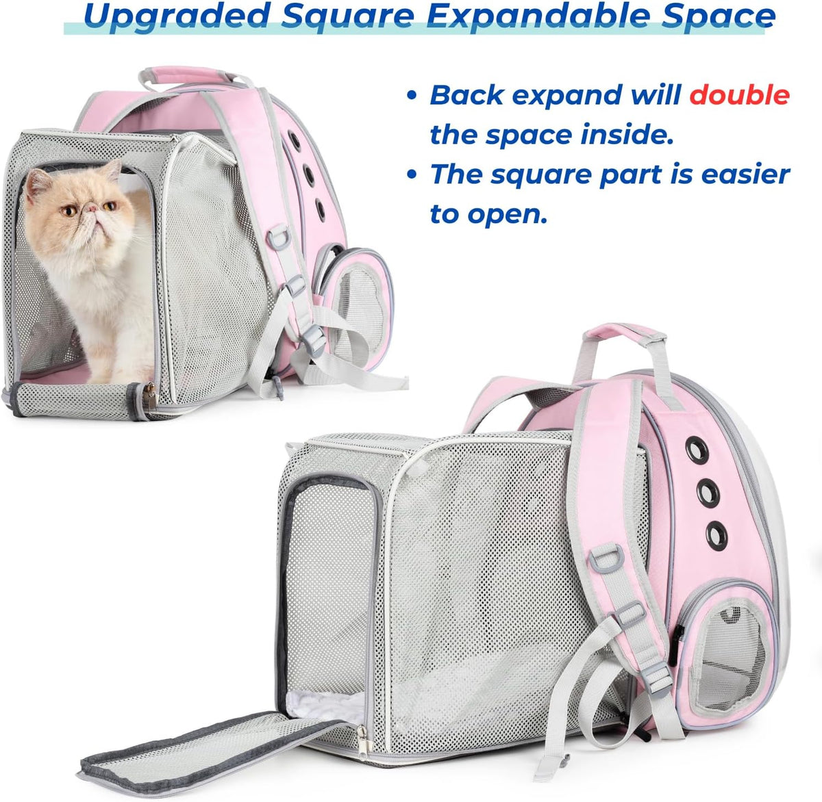 Lollimeow Expandable Bubble Cat Carrier Backpack, Supports up to 14 lbs