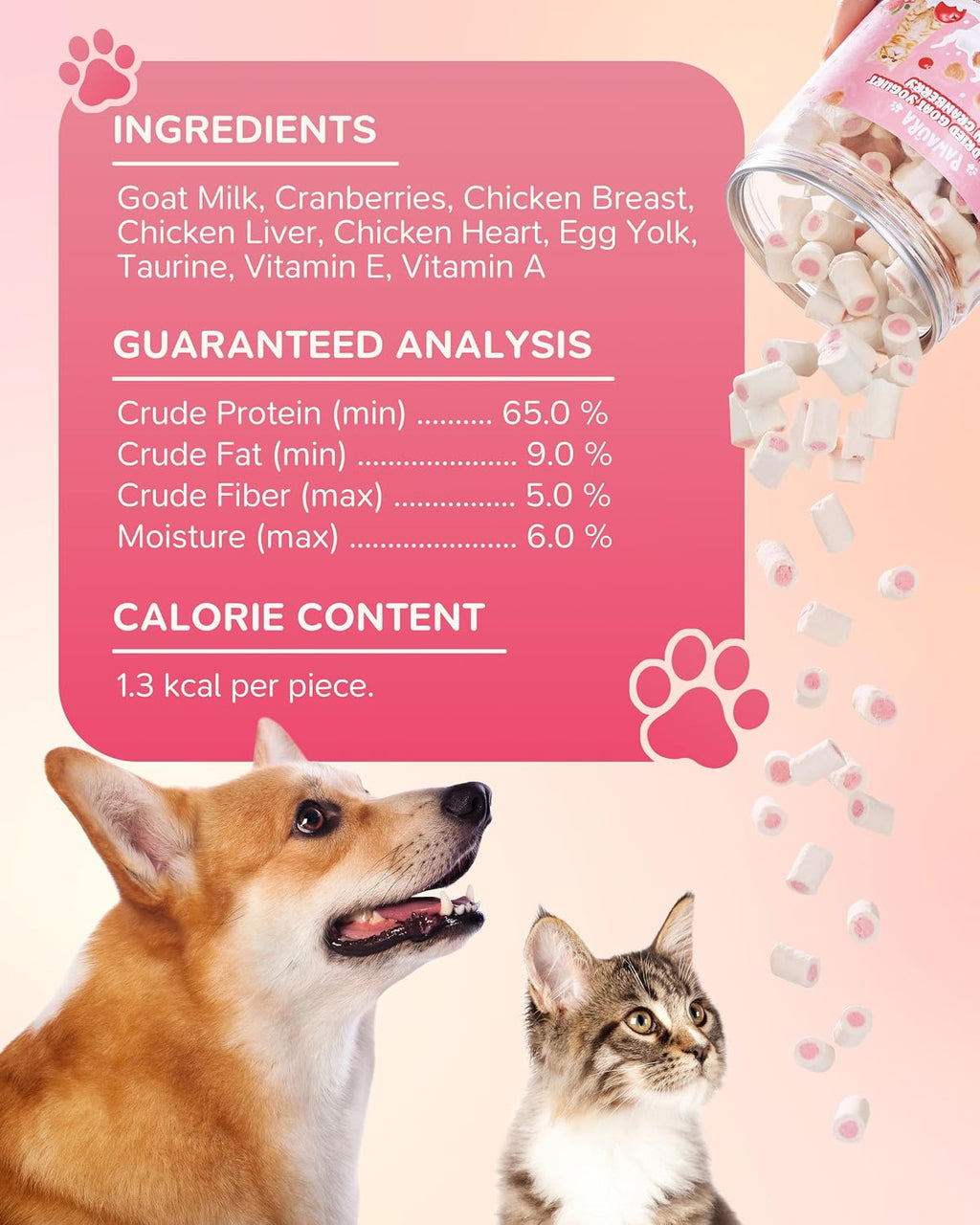 Freeze Dried Goat Milk Dog Cat Treats Sensitive Stomach Grain Free