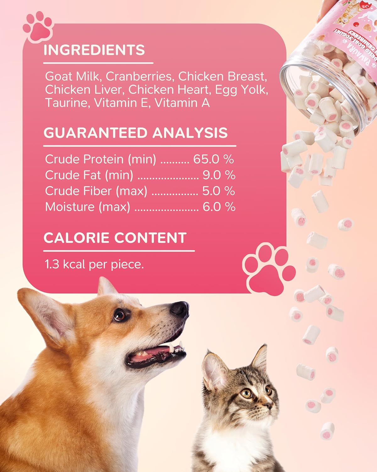 Freeze Dried Goat Milk Dog Cat Treats Sensitive Stomach Grain Free