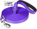 Long Dog Leash XiaZ Training Leashes 10/15/20/30/50/100ft Long Lead for Dogs 50ft Training Leash for Outside Purple 50 Foot Nylon Padded Handle Reflective Hiking Yard