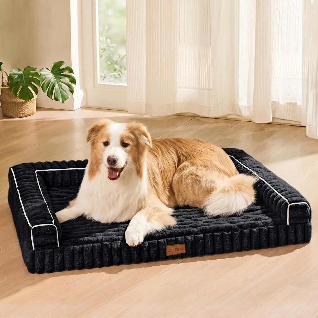 Orthopedic Medium Dog Bed Furry Pet Bed, Washable Cover 30''X20''