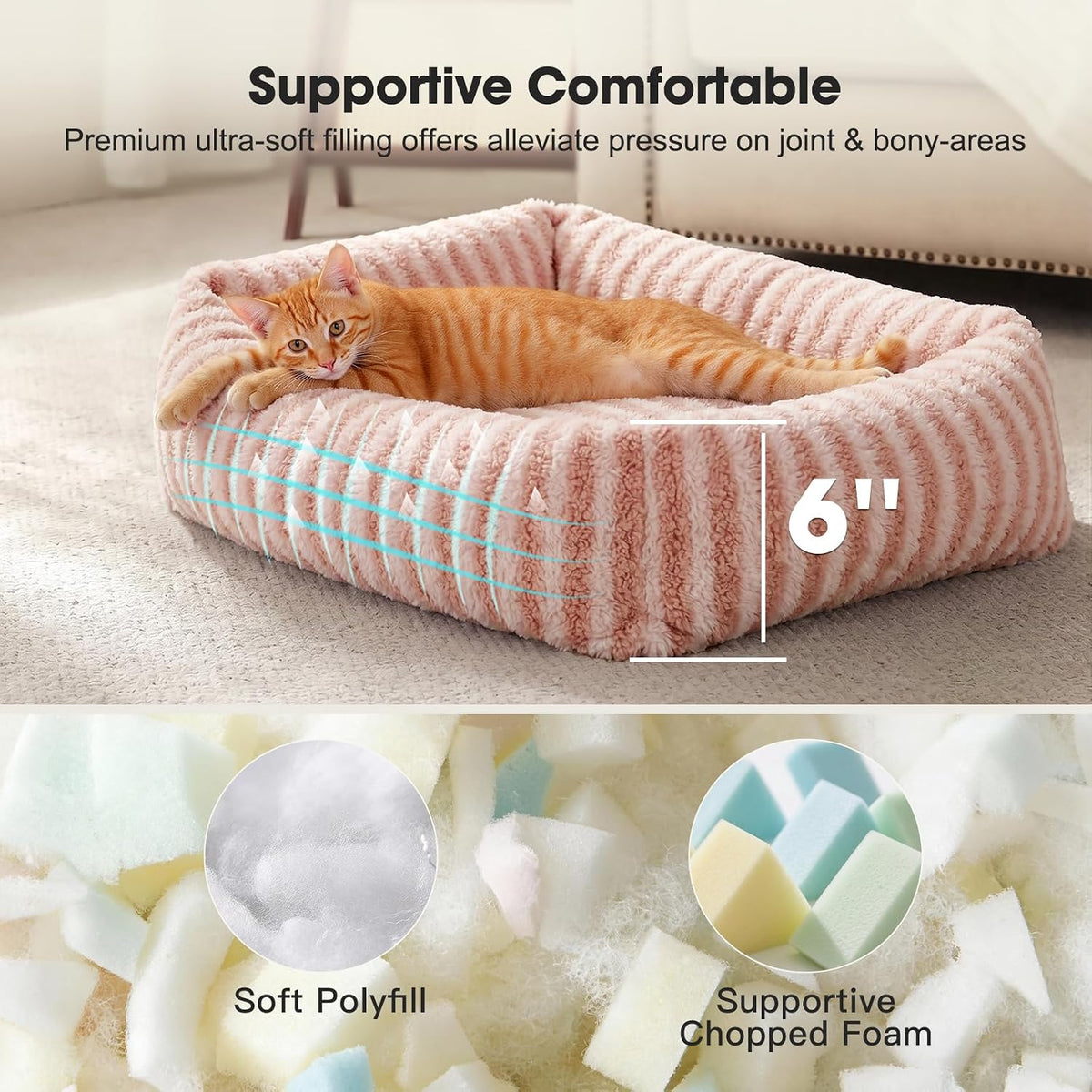 MIXJOY Dog Beds for Small Dogs Cats，Small Dog Bed Washable,20" Pink