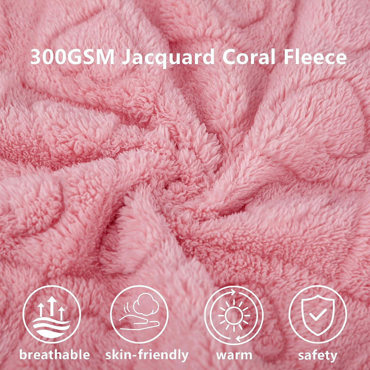 gogobunny Large Pet Blanket for Dogs Cats, Ultra Soft 300GSM Coral Fleece Washable Furniture Protector for Couch Bed Car Seat, Calming Crate Mat Blanket for Large Breeds, Pink, 60x80IN