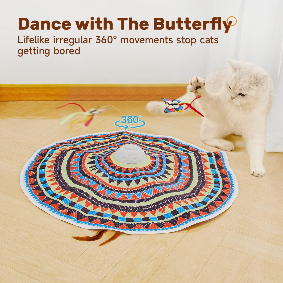 Potaroma Cat Toys Chargeable, 3in1 Hide and Seek, Interactive Fun