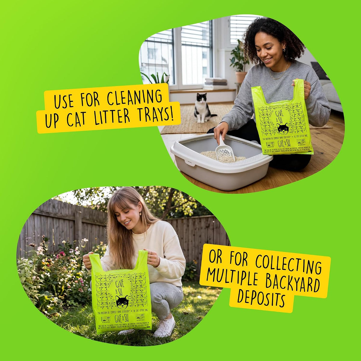 Cat Litter Bags for Poop - TÜV Austria OK compost HOME certified - XL, 60