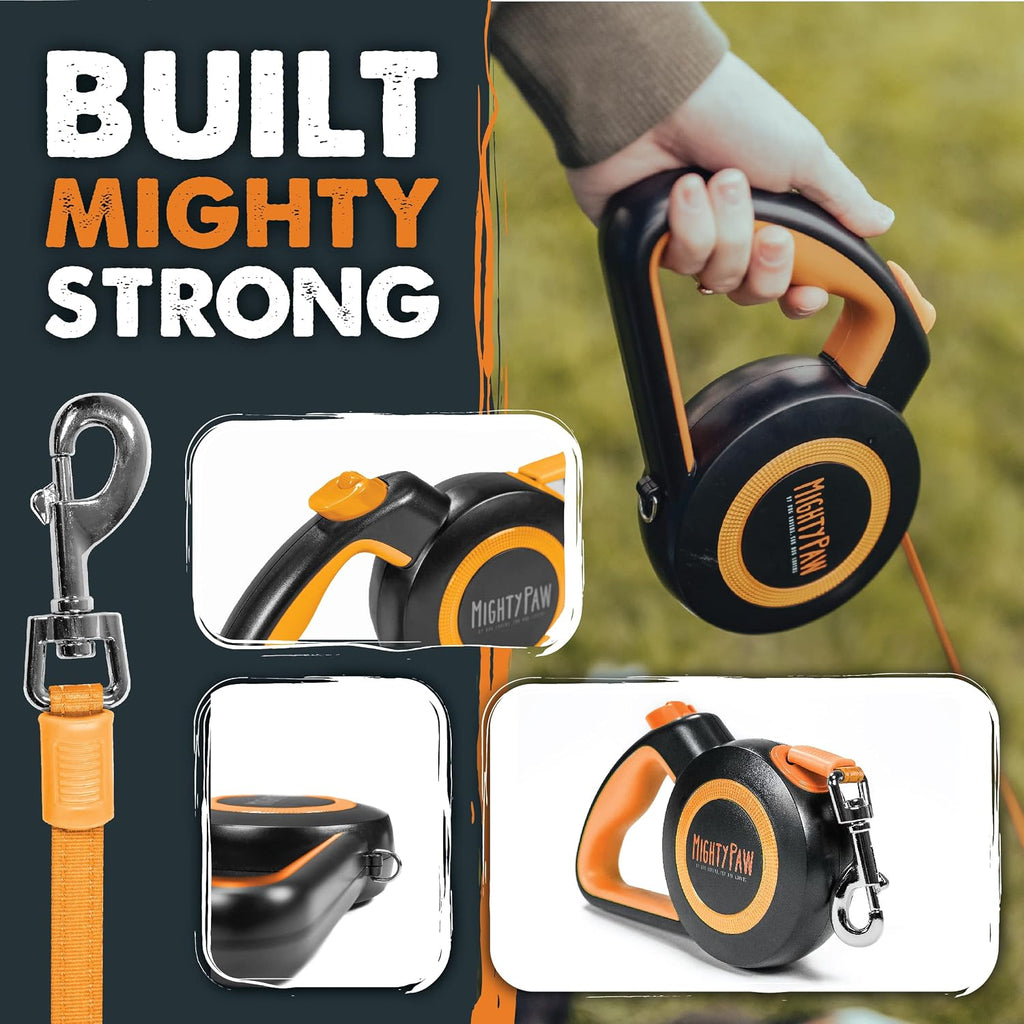 Mighty Paw Retractable Dog Leash, for Large Dogs, 50-110 lbs, Auto-Locking