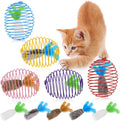Jecery 5 Pcs Cat Toys Spring,Feathered Radish,Multicolor
