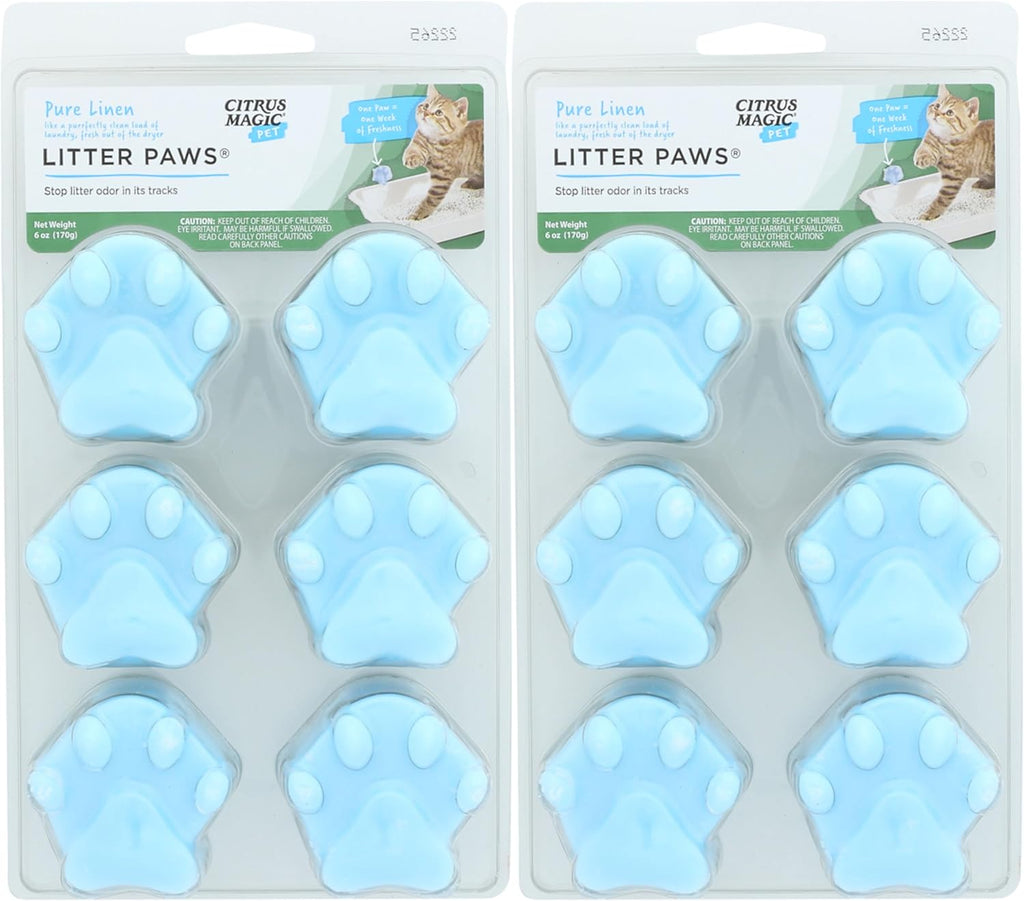 Citrus Magic Pet Odor Eliminator Litter Paws, Fresh Linen, 2 Pack
