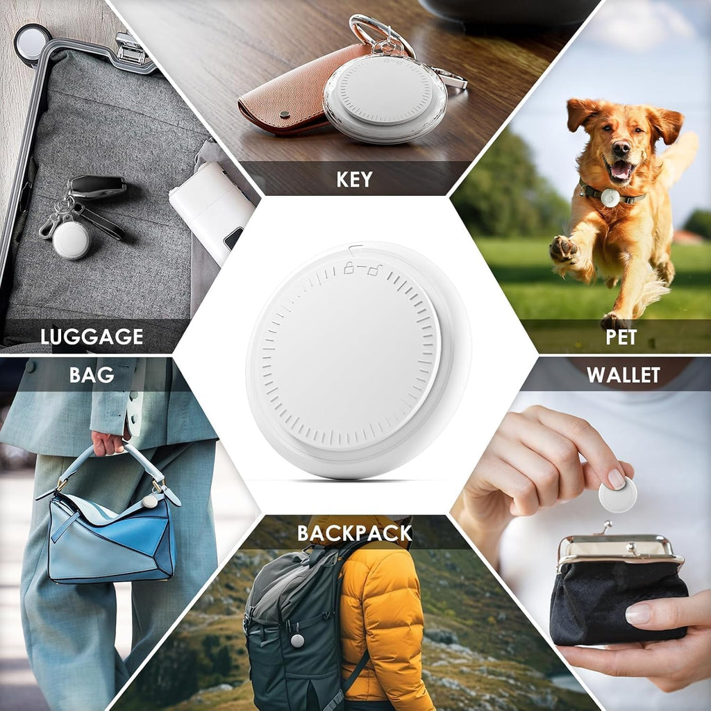 GPS Tracker Tags-4 Pack,Bluetooth Tracker Tags Works with Apple Find My APP (iOS Only, Not for Android),Smart Tag with Keychain/Lanyard,Item Finders Tracker for Key, Luggage, Wallet,Bags,Pets (4Pack)