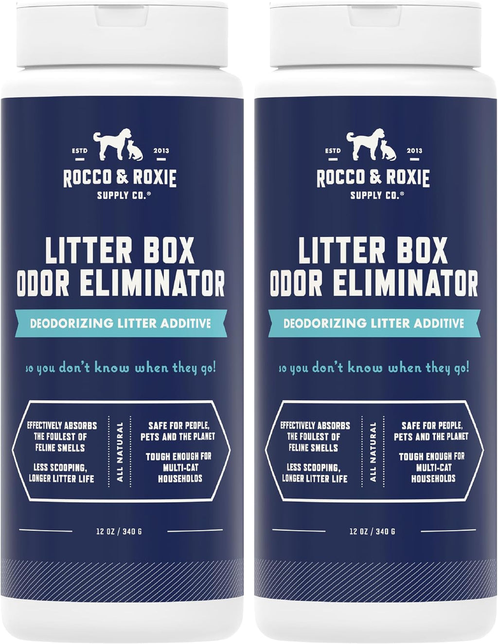 Rocco & Roxie Litter Box Odor Eliminator, 12 oz, 2-Pack