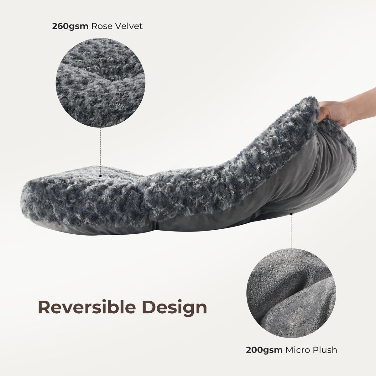 Double-Sided Dog Beds for Small Dogs, Washable Puppy Dog Crate Bed, Thick Supportive Pet Sleeping Mat, Reversible Dogs Pillow Weight Up to 25 lbs, 23x18, Dark Grey