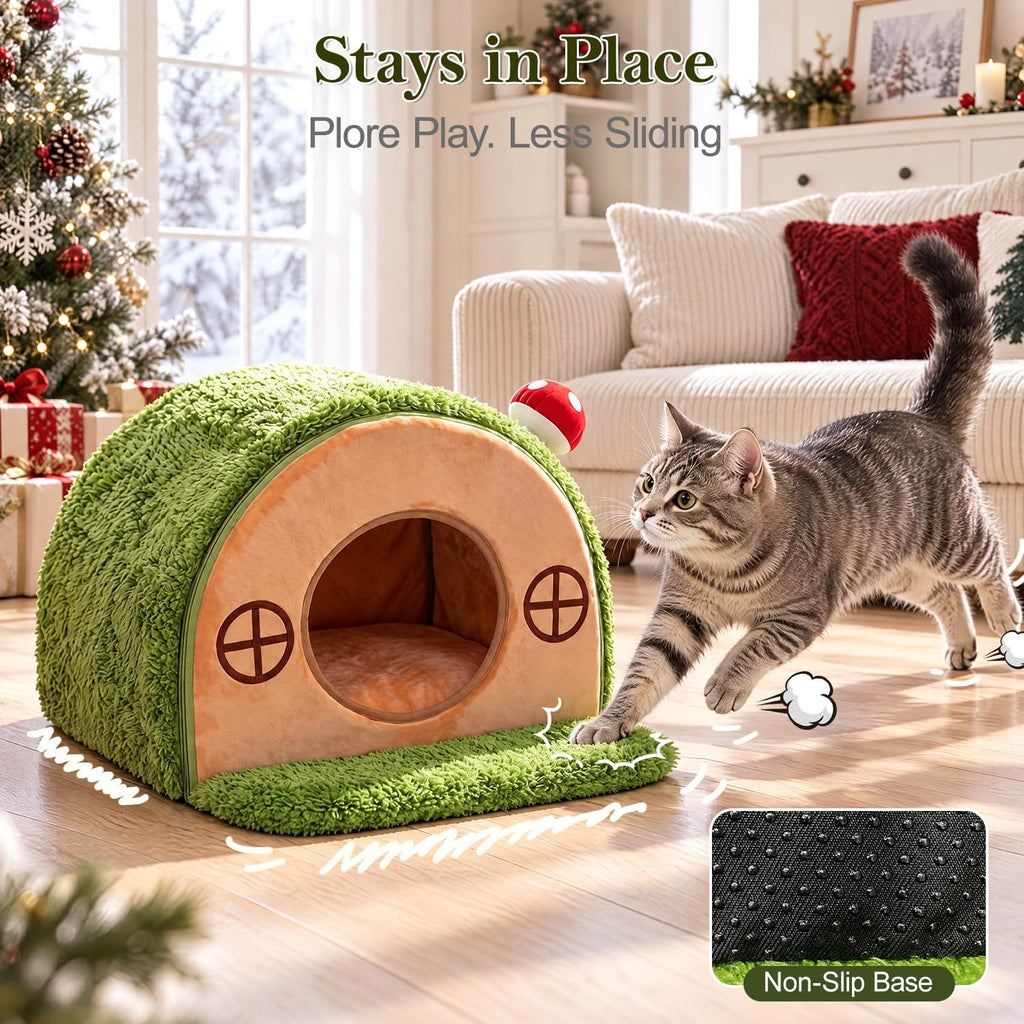 Cat House for Indoor Cats - Tree Hole Cat Bed Cave Hideaway