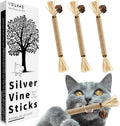 Natural Silvervine Sticks 3Pcs, Cat Chew Toys for Kitten Teething | Silvervine Dental Sticks for Cats & Kittens, Matatabi Chew Toys for Teeth Care, Anxiety Relief & Furniture Protection