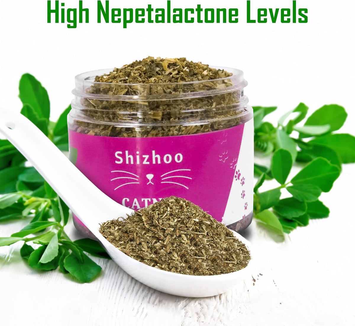 Catnip for Cats with Leaves and Flower Seeds 100% Natural and Organic Catnip Premium Cat Nip for Cats & Kittens Used as a Snack or Refillable Catnip Treats for Cats (1/2 Cup)