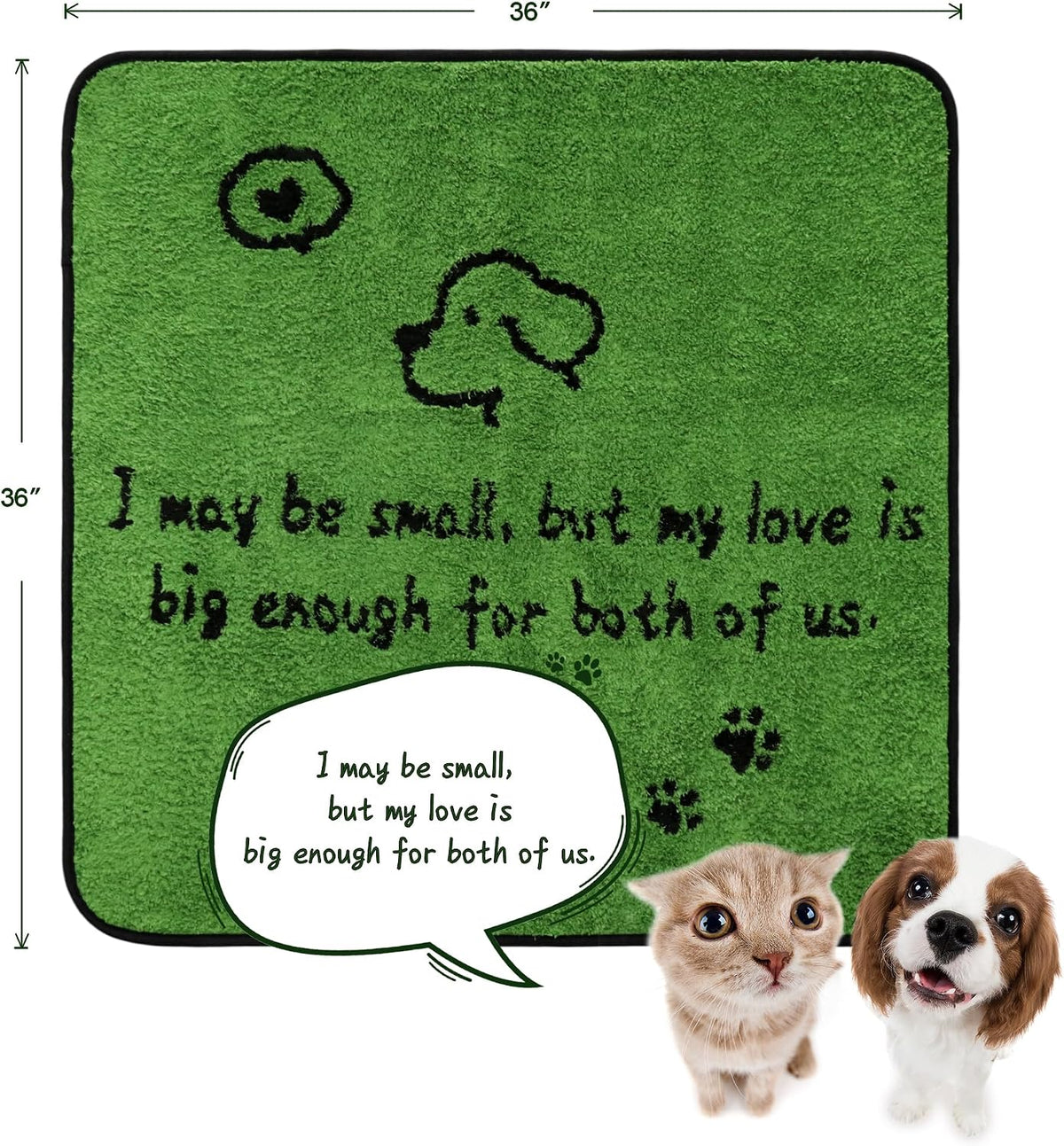 Qeils Reusable Dog Pee Pads, Washable Puppy Pads, Leak-Proof 36"x36" 2 Pack | Super Absorbent And Non-Slip Potty Training Pads, Soft Paw Print Plush Design, Ideal For Crates, Couch, Car Seats & Pet Beds