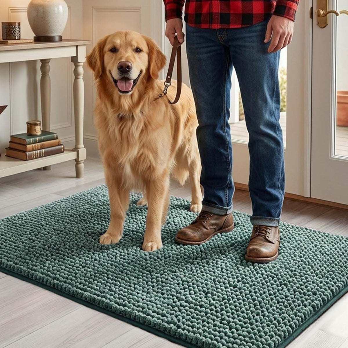 EHEYCIGA Super Absorbent Dog Door Mat for Muddy Paws 30x20 in. Entryway Rug