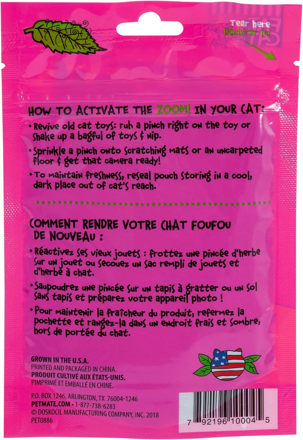 Petmate Hoots Premium Organic Catnip for Cats, 0.5 oz Pouch | Grown and Harvested in the USA