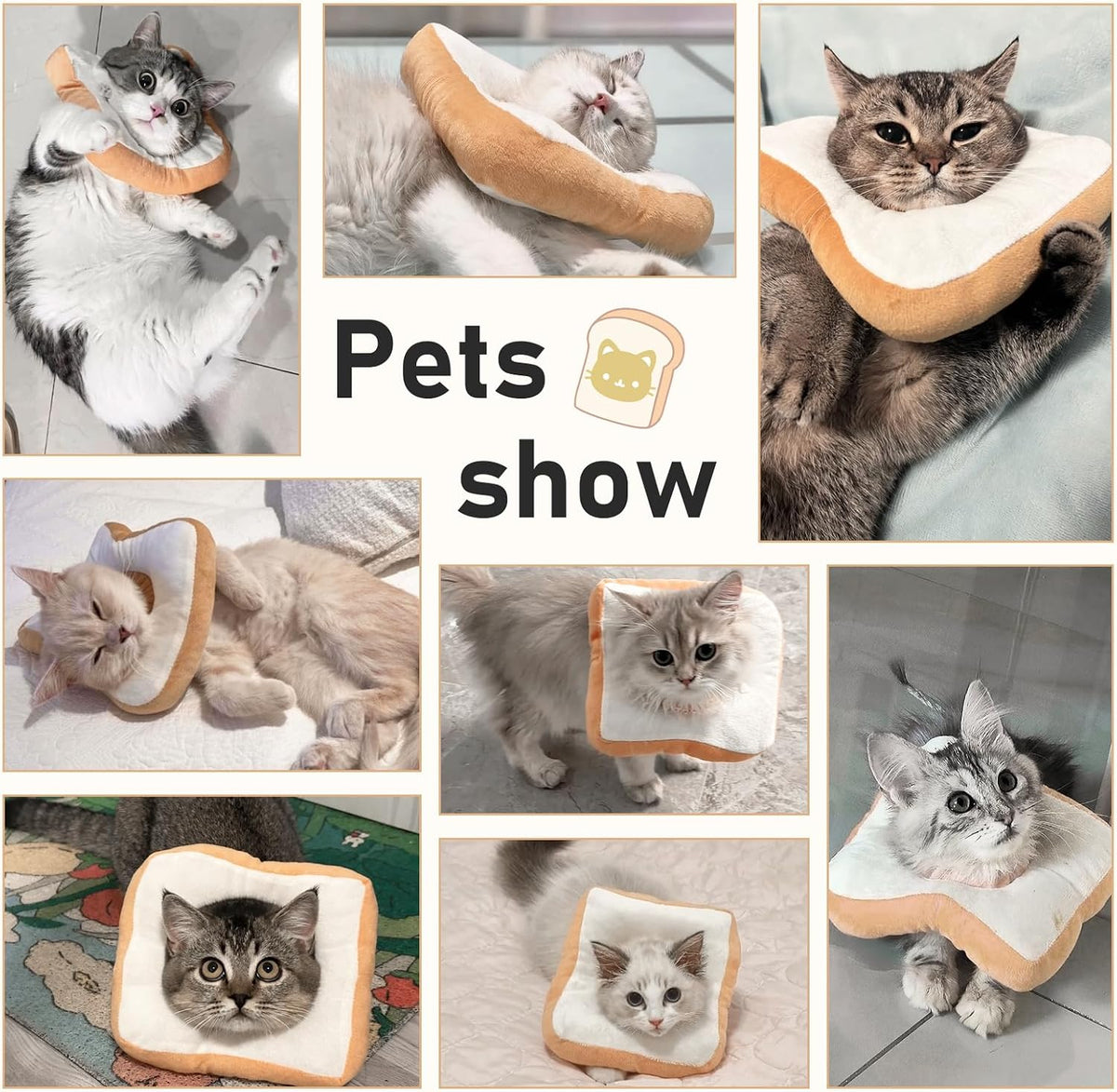 Toast Cat Recovery Cone, Adjustable Pet Elizabethan Collar for Cats &Puppy, Soft Cone for Cats After Surgery to Stop Licking, Cat Neck Pillow for Sleeping, Easy to Clean (Yellow, L)