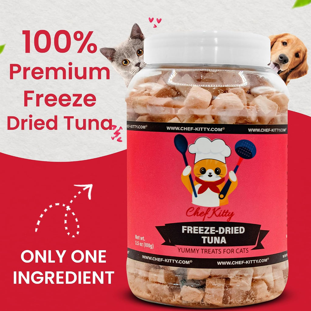Wild Caught Freeze Dried Tuna Cat & Dog Treats, Omega-3, 8.5oz