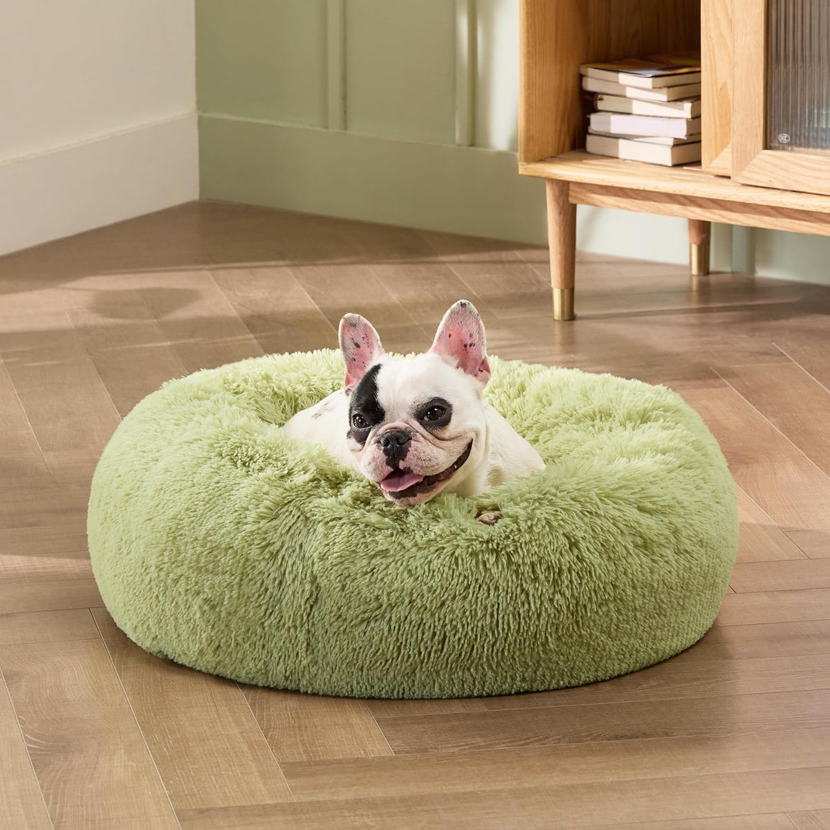 Bedsure Calming Small Dog Bed Donut Washable Cat＆Puppy Bed,23 inches Green