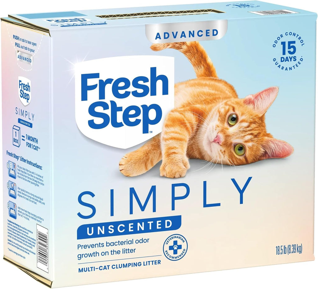 Fresh Step Advanced Simply Unscented Multi Cat Clumping Cat Litter, 18.5 lb