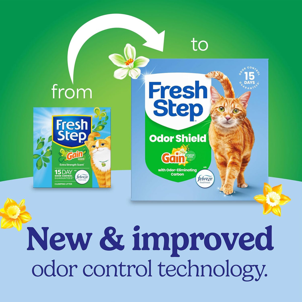 Fresh Step Odor Shield Multi Cat Clumping Cat Litter with Gain, 14 lb.