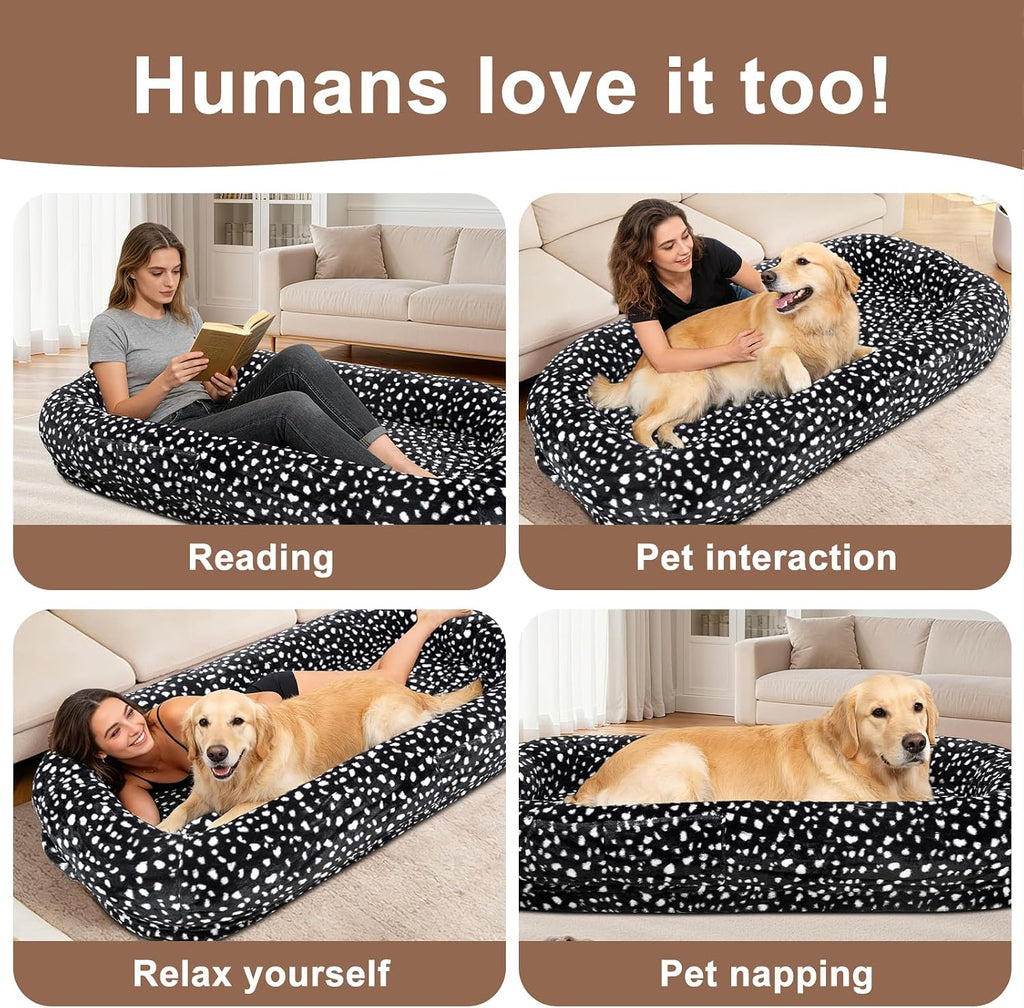 Human Dog Bed for Adult,Large Human Size Dog Bed 70"x38"x10"
