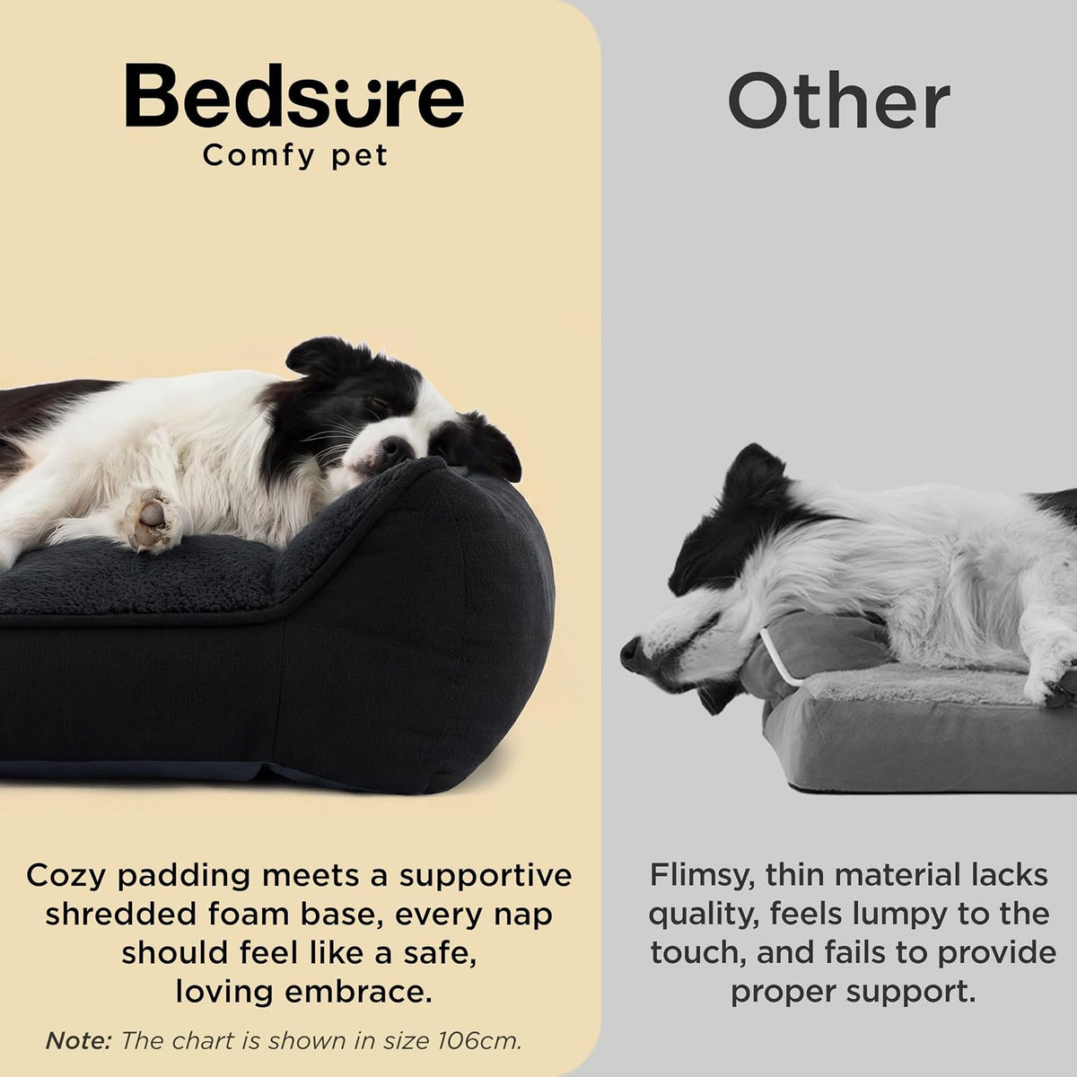 Bedsure SupportMax® Extra Thick Orthopedic XL Dog Bed for Extra Large Dogs