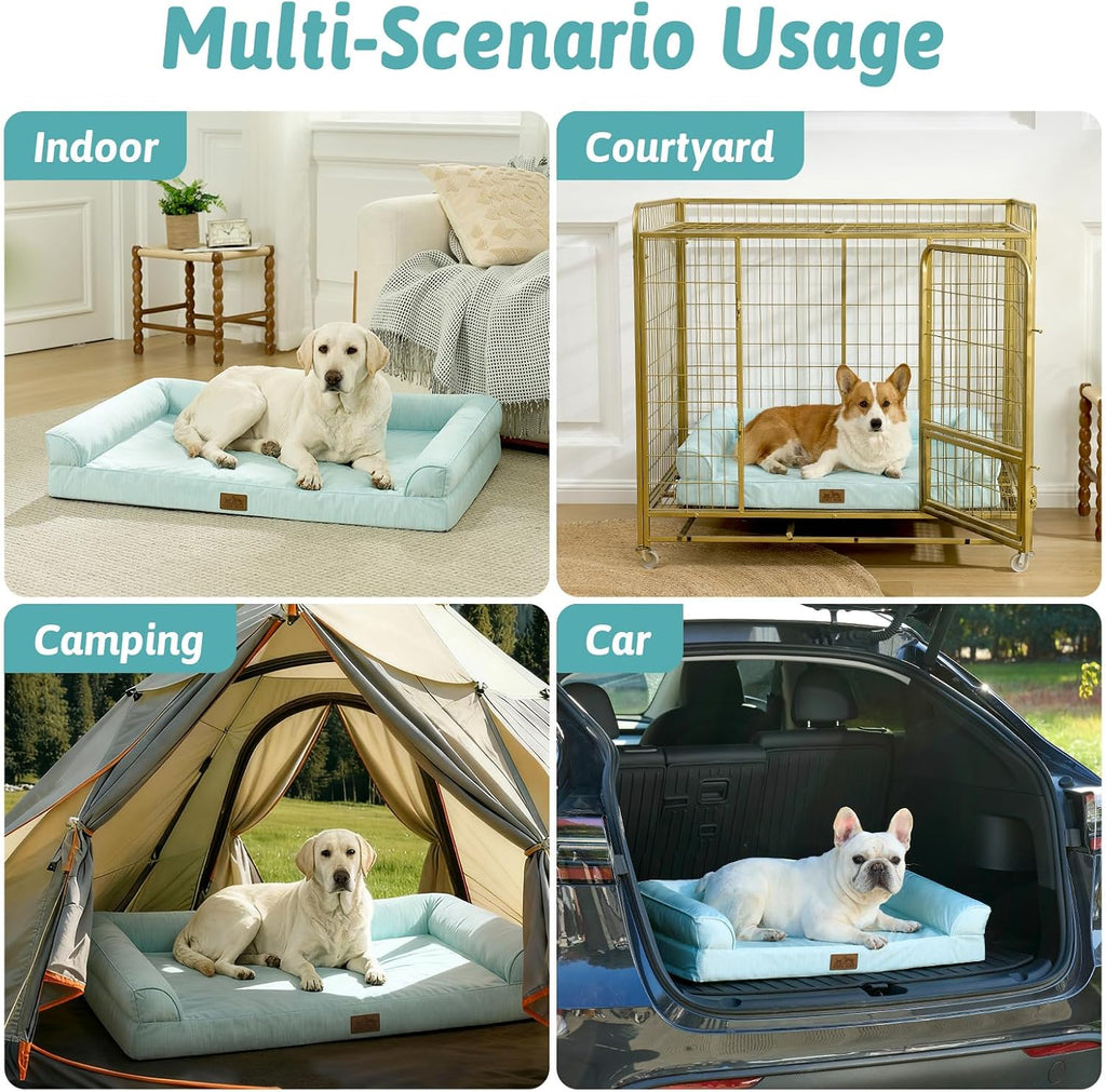 COZY KISS Cooling Dog Bed for Extra Large Dogs, 48" Orthopedic Pet Sofa