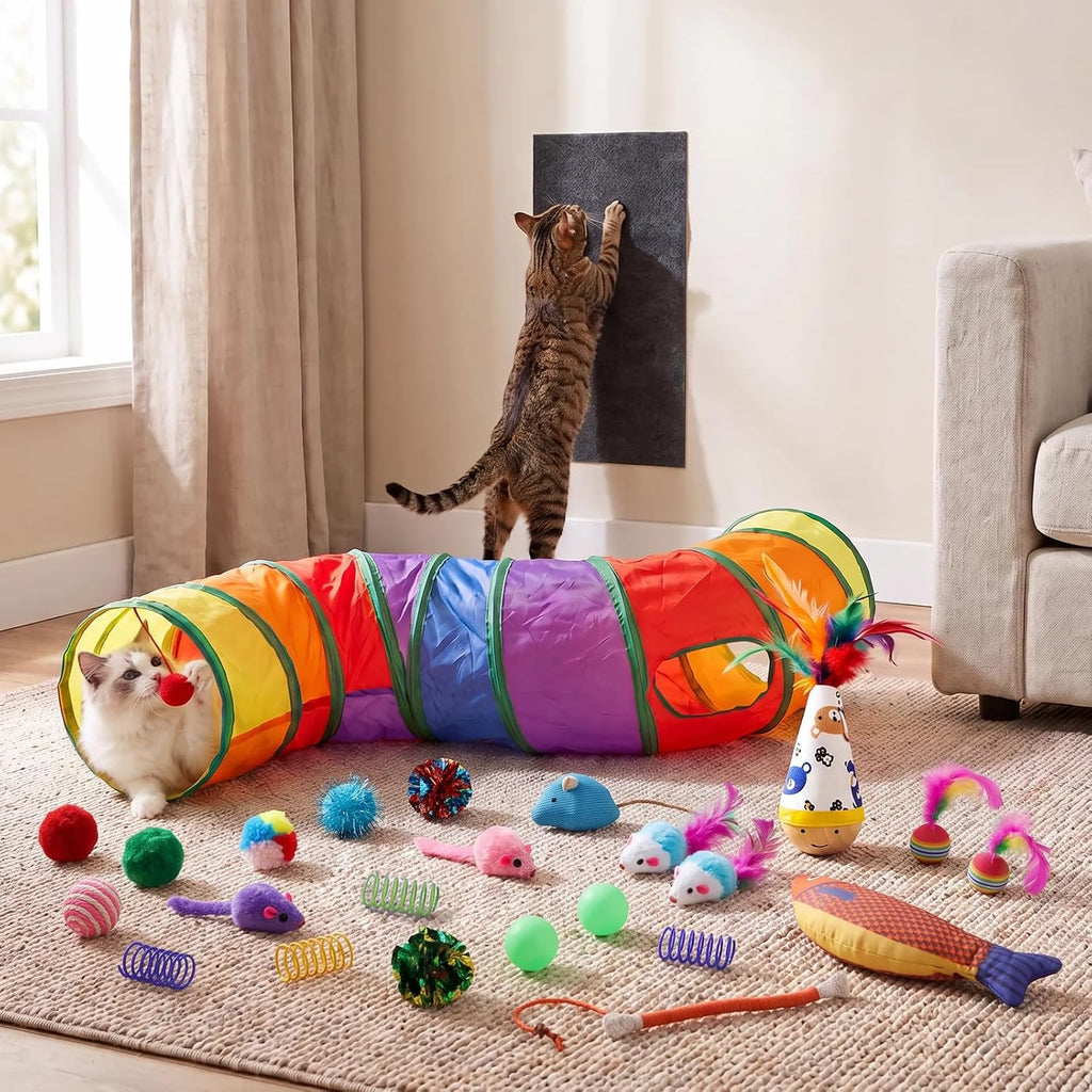 35 Pcs Cat Toys for Indoor Cats, S-Shaped Kitten Play Tube Toy