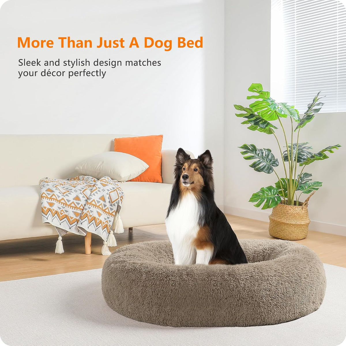 Dwanton Orthopedic Medium Donut Dog Bed, Gel Memory Foam, Washable, 32"