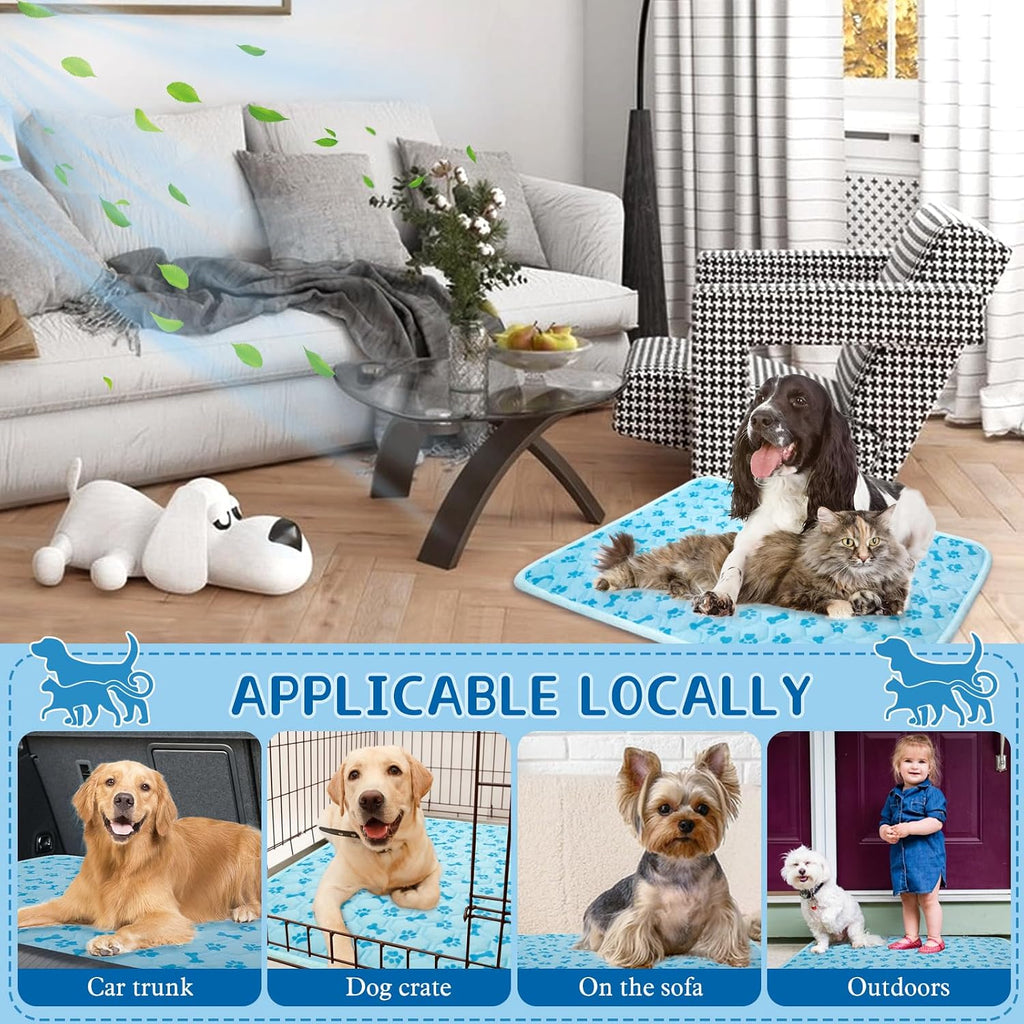 SHEJIZE Dog Cooling Mat Large, No-Water, Washable, Anti-Slip for Car