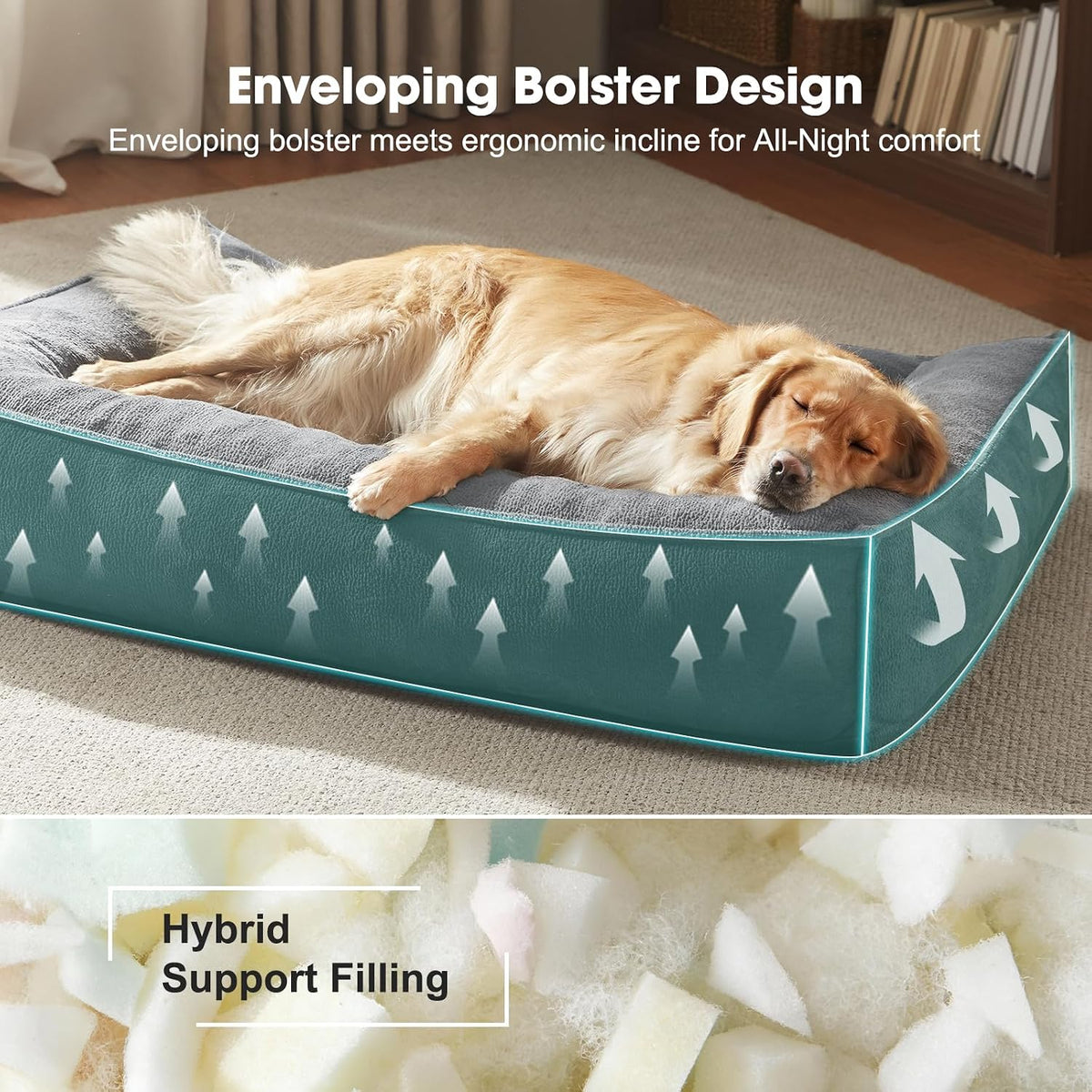 FURTIME Orthopedic Dog Bed Medium Size Dog, Extra Washable Dog Couch 35"