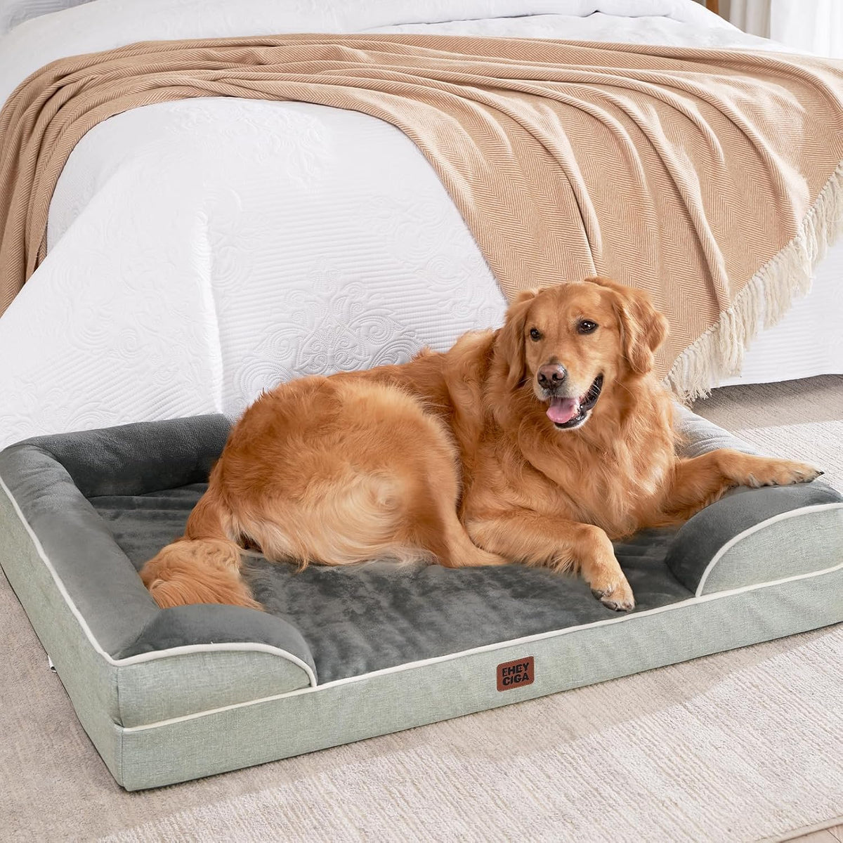 EHEYCIGA Orthopedic Extra Large Dog Bed, Waterproof Washable XL Pet Bed 44"