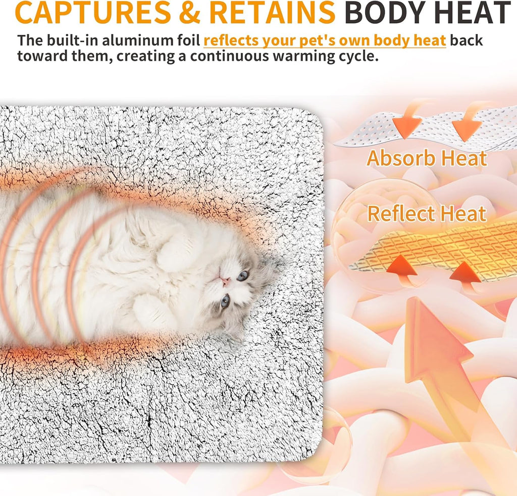 NWK Soft Plush Fluffy Self Warming Thermal Cat Bed Mat 16’’ X 20’’ X 1’’