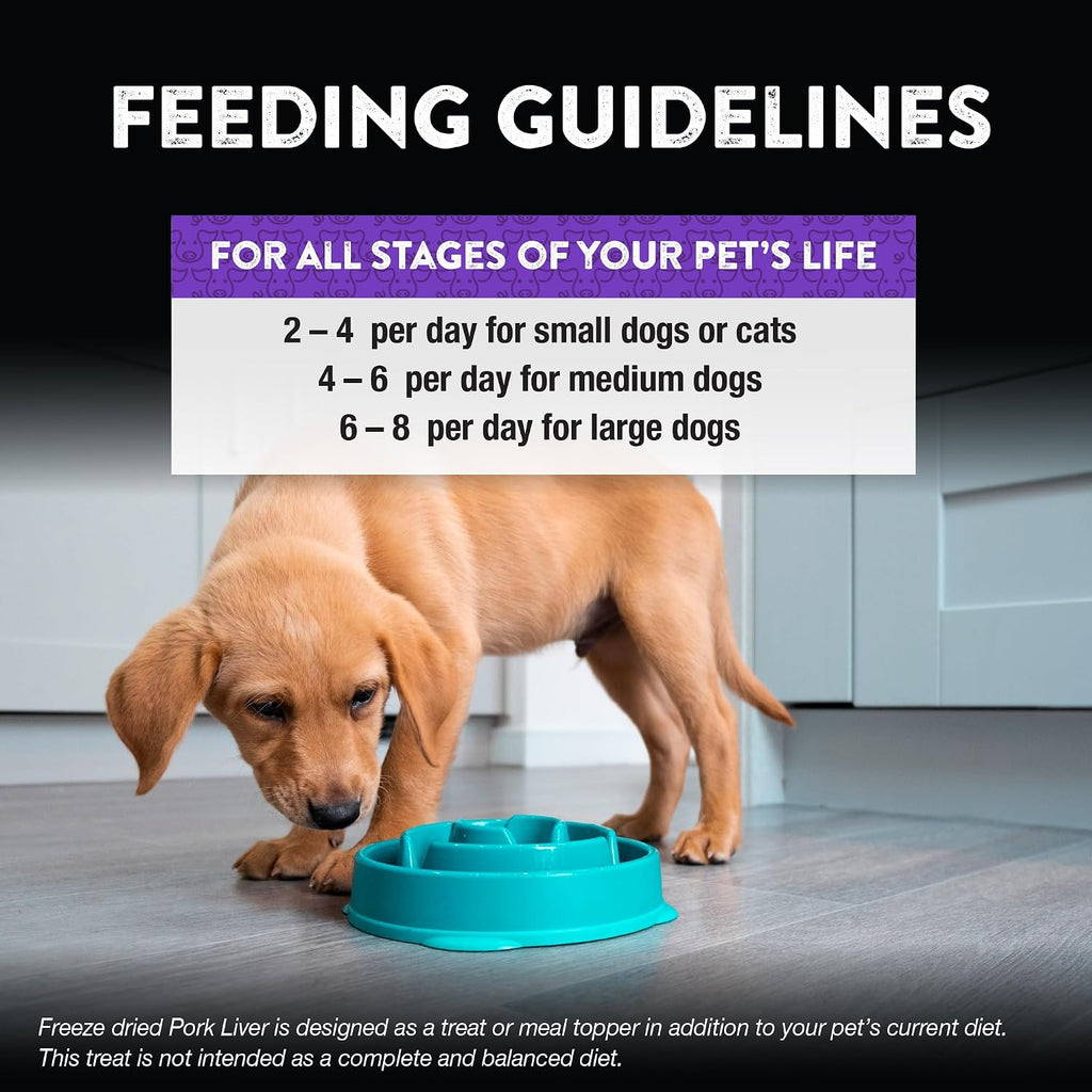 Northwest Naturals Raw Rewards Freeze-Dried Pork Liver Treats for Dogs and Cats - Bite-Sized Pieces - Healthy, 1 Ingredient, Human Grade Pet Food, All Natural - 3 Oz (Pack of 3)